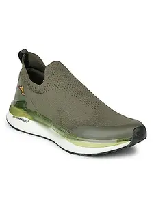 ABROS Cory Walking Shoes Breathable Upper Mesh with Hyperfuse Sole Memory Foam Insole Casual Walking & Gym Shoes for Mens (Olive/Mustard 9)