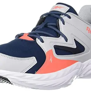 Reebok Men Mesh Navigation Point Running Shoes NOBLEGREYMET-LGHSOLIDGREY-SEMIORANGEFLAR UK 8