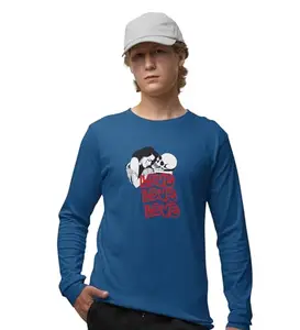 Bag It Deals Love is Insane : Printed (Blue) Full Sleeve T-Shirt for Singles