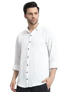 Men's Cotton Blend Shirt | Full Sleeve | Solid Color | Stitched61_62_Rolex_White_XL_259Y