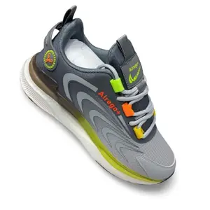 Athletic Running Shoes, Grey with Multicolour Accents, Cushioned Sole (Grey, UK Footwear Size System, Adult, Men, Numeric, Medium, 6)