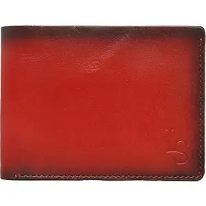 LOUIS STITCH Mens Gradient Style Red Leather Wallet RFID Blocking Italian Leather Purse Men Wallet |Czech_EU|