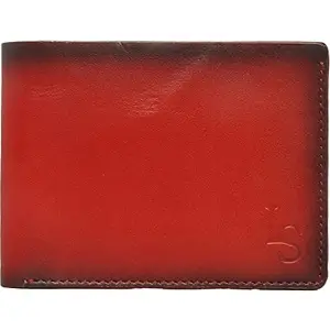LOUIS STITCH Mens Gradient Style Red Leather Wallet RFID Blocking Italian Leather Purse Men Wallet |Prague_EU|