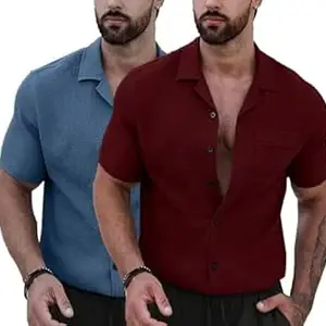 Lymio Shirt for Men || Casual Regular Fit Stylish Shirt || Available in Combo Pack of 2 (D-16-23)