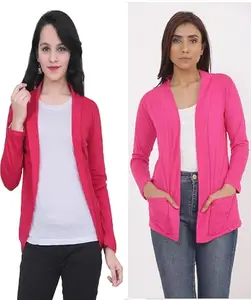 Comfy Women's Shrug ? Perfect for Office, Casual RG-Shrug-P-Rani-PKT-Rani-M