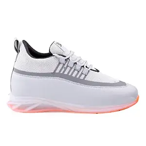 BXXY Men's 3 Inch Hidden Height Increasing Grey Casual Sports Lace-Up and Light Weight Shoes. - 7 UK