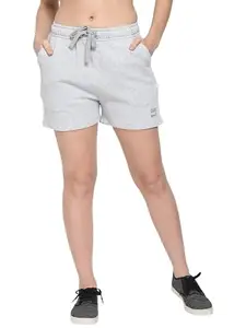 Solid Women Grey Casual Shorts BZ-UNSRT-0014-Gry_L