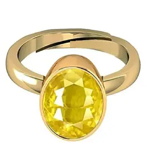 JAGDAMBA GEMS 10.25 Ratti 9.00 Carat Certified AAA++ Quality Natural Yellow Sapphire Pukhraj Gemstone Ring Gold for Men and Women's