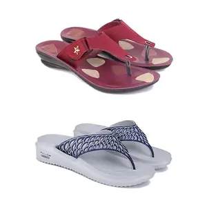 Women's Comfortable Sandal,Casual Lightweight Sandal for Everyday Wear | (COMBO-2)-1974-1887-7-EURO-38