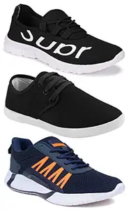 WORLD WEAR FOOTWEAR Multicolor (9168_9312_349) Men's Casual Sports Running Shoes 9 UK (Pack of 3 Pair)