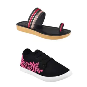 ZENWEAR Extra Soft Classic Casual wear with Flexibility Technology Heel Combo for Women's/Girl's(6144+1980)(6) Multicolor