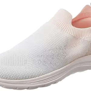 ABROS ASSL0220 Berry Sports Shoes for Womens (L.Cream/Pink, 6)