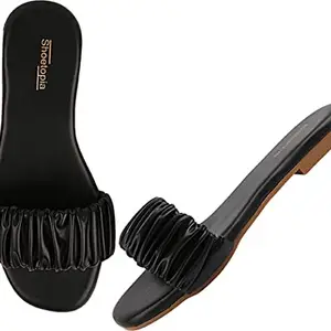 Shoetopia Girls Black Stylish Trending Flats-EU39