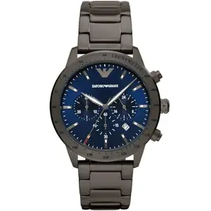 Emporio Armani Mario Stainless Steel Analog Sport Chronograph Blue Dial Men's Watch AR80045