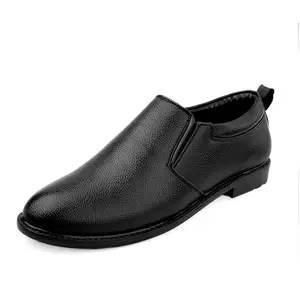 Kraasa Premium Men's Formal Shoe | Slip On Shoes, Shiny Finish | Cushioned Insole | Perfect for Formal, Business Casual, Lace-Up Office Wear Shoes Black UK 6