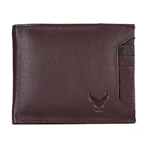 REDHORNS Genuine Leather Wallet for Men | RFID Protected Mens Wallet with 6 Credit/Debit Card Slots | Slim Leather Purse for Men (A08D_Redwood Brown)