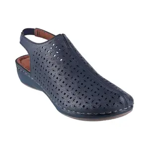 Catwalk Women Stylised Back Open Platforms | For Women & Girls (BLUE,5 UK)