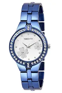 Timesmith White Dial Blue Stainless Steel Strap Analog Watches for Women TSC-051heli18