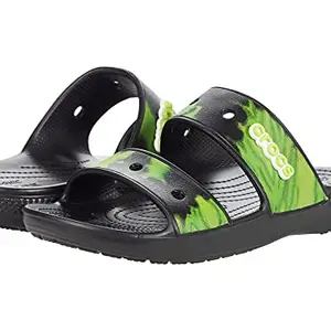Crocs Unisex Adult Black/Lime Punch Sandal (207283), 4 UK