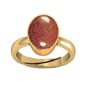 KUSHMIWAL GEMS 11.25 Ratti Sunstone Sunsitara Gold Plated Ring Panchdhatu Natural Sunstone Sunsitara Gemstone Ring Anguthi for Astrological Purpose for Men and Women