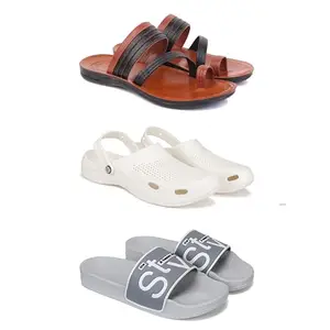 DRACKFOOT Men's Sandals | Lightweight Wear| Stylish & Easy to Wear For Men's GRT-SAN-(3-COMBO)-3151-3147-1589-7