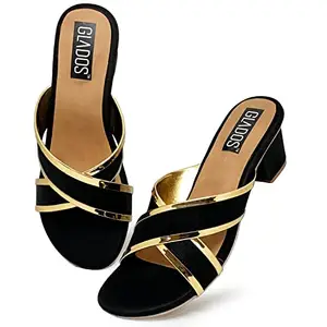 Glados Women's Fashion Sandals 2 inch Block Heel with criss cross straps