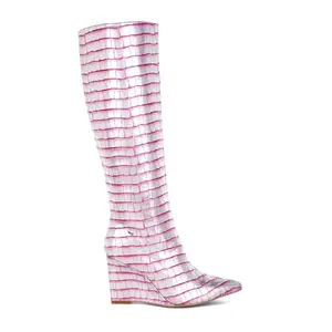London Rag Croco Metallic Long Boots