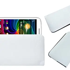 ACM Rich Leather Soft Case Compatible with Micromax Smarty 4.3 A65 Mobile Handpouch Cover Carry White