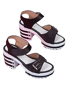 WalkTrendy Womens Synthetic Brown Sandals With Heels - 7 UK (Wtwhs527_Brown_40)