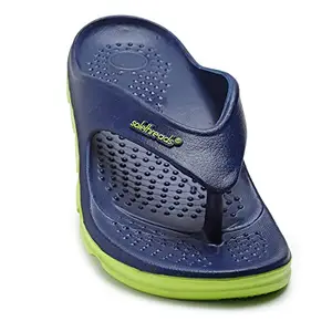 SOLETHREADS SOLETHREADS Active Ortho | Durable | Sturdy | Light | Comfortable | Shock Absorbent | Slippers | Flip Flops for Men | UK10 | NAVY/LIME