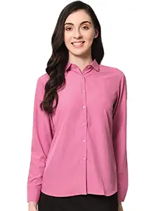 Fbella Women Casual Solid Peach Shirt (X-Large)