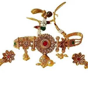 KSD CREATIONS Choker Necklace Imitation/Jewelery/Jualry Sets/Jwellry/Jewellery Sets For Women Matte Gold Indian Temple