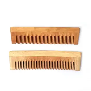 Odhilife Neem Wooden Comb |Secrets Everyday Kacchi Neem Comb | Handle Hair Growth, Hairfall, Dandruff Control |Pack2