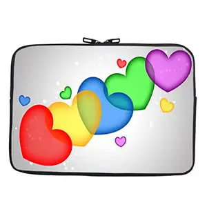 TheSkinMantra Chain Laptop Sleeve Bag Compatible with Laptop/Macbooks/Chrombook/Notebook/Zbook (11.6 Inch (Chain), Colorful Hearts)