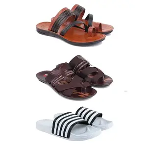 DRACKFOOT Men's Sandals | Lightweight Wear| Stylish & Easy to Wear For Men's GRT-SAN-(3-COMBO)-3151-3127-3026-9