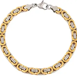 ZIVOM® 18K Gold Plated 3 Dimensional Sleek Byzantine Bracelet For Men