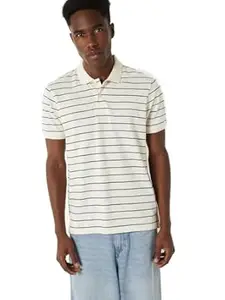 Max Men's Half Sleeves Regular Fit Striped Polo T-Shirt