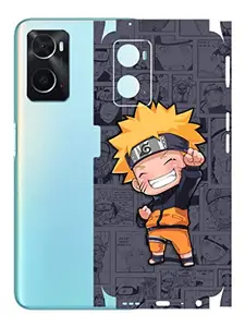 AtOdds - Oppo A76 Mobile Back Skin Rear Screen Guard Protector Film Wrap (Coverage - Back+Camera+Sides) (Naruto)