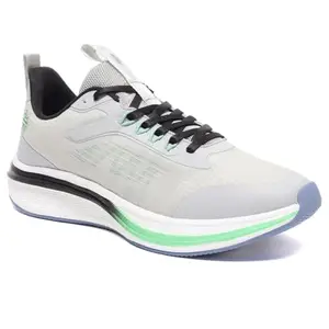 CULT Men's Versa Freeway Running Shoes, Knitted Upper, Enhanced Cushioning, Enhanced Grip, High Traction, Sports Footwear for Men (CS703884UK10_Grey/Green_UK10)