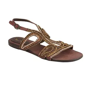 Tao Paris Women Bronze Leather Fashion Sandals-7 Uk/India (39 Eu) (20081-167)(Brown_Leather)