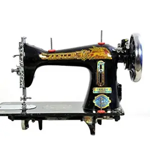 ZENITH Manual Sewing Machine Head, Straight and Reverse Stitches, Half shuttle Silai machine without base cover or hand attachments (hatthi) Tailor Model Round Arm with Accessories Box tool kit