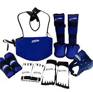 Prospo Hi-Tech Full KIt for Taekwondo (Foot Guard, Hand Gloves, Chest Guard, Arm Guard, Head Guard, Shin Step)