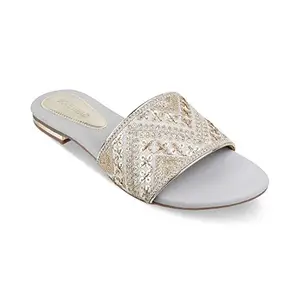 SOLE HEAD Grey Flat Women Sandal