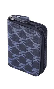 Kesariya Fashion Imported Card Holder 9 Slot Vertical Leather Credit/Debit Zipper Card Holder Money Wallet Zipper Coin Purse for Men & Women (Medium Size Card Holder) Black