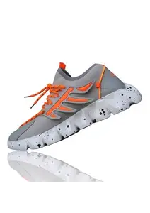 SDLM Fashion Latest Casual Mesh Material Grey Outdooe Running Sports Shoes Training & Gym Lace-up Shoes for Men`(Grey Size) 6