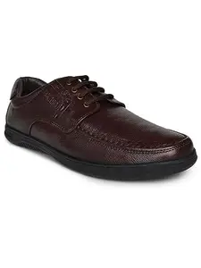 Buckaroo Erving Nappa Leather Bordo Casual Shoes for Men: Size UK 6
