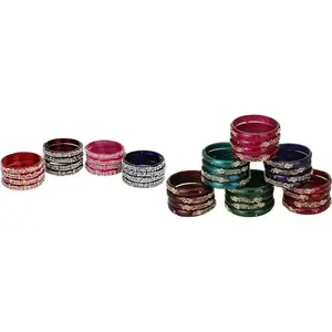 Somil Elegant Combo Bangles For Women & Girls | Assorted Design Chudi Set | Wedding, Festive & Everyday Use, Pack Of 40, Multicolor -R442