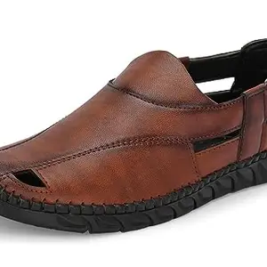 MACTREE Mens Tan Polyurethane (Pu) Casual Fisherman Sandals - 06 Uk