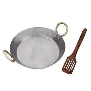 PTR Iron Flat Kadai/Tai/Fry Pan/Tai for Making Jalebis/Dal Tadka/Tavi for Kitchen/Cooking Use (12 inches) +