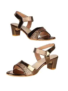 WalkTrendy WalkTrendy Womens Synthetic Copper Sandals With Heels - 5 UK (Wtwhs626_Copper_38)